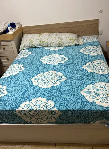 Danube Queen bed frame (150×200) with headboard and mattress (good condition)