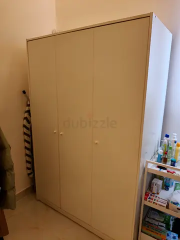 White 3-Door Wardrobe - Good Condition