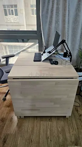 Best price.....IKEA Solid Wood Compact Desk with full Foldable Storage — Light Beech Finish