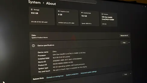 Gaming/Desktop PC - Intel i5-12400F, RTX 4060, 16GB RAM, 1TB SSD
