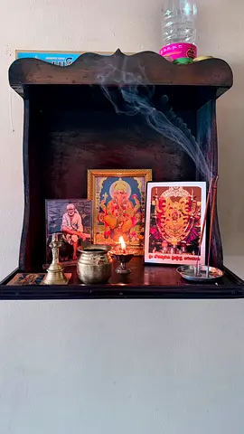 Wall-mounted wooden pooja mandir