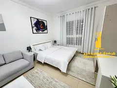 Luxury second occupied studio fully furnished with a semi-separate kitchen ✨ Ajman Jasmine Towers.