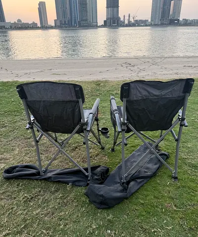 Pair of Foldable Camping Chairs with Carrying Bags