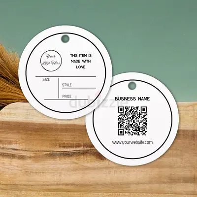 Round Clothing Hang Tags - Set of Blank Size/Style/Price Labels