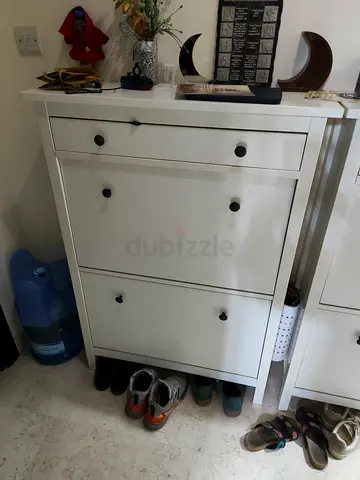 White 3-Tier Shoe Cabinet / Hallway Storage Unit