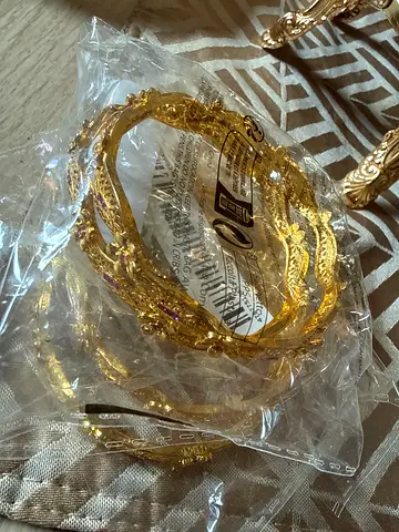 Set of 4 Gold-Colored Womens Bangles — New, Unworn