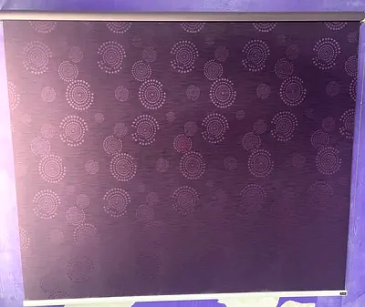 Purple Patterned Roller Blind - Good Condition