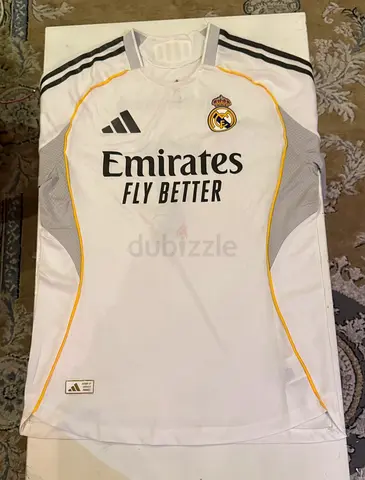 Real Madrid Home Football Jersey - White, Size L, Good Condition