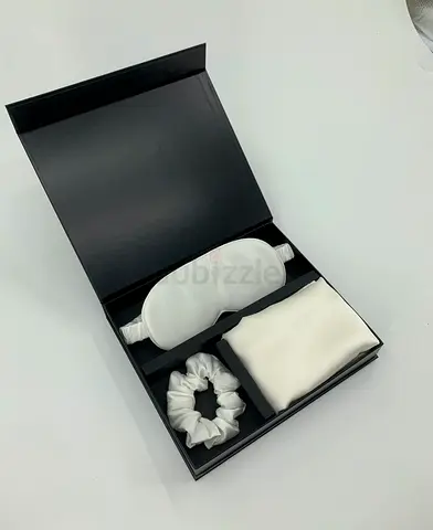 Silk Sleep Set: Eye Mask, Pillowcase and Scrunchie (White) - Like New