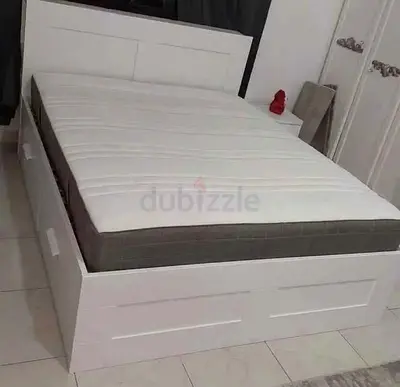 Ikea brimness bed with ikea mattress king size 180 x200cm