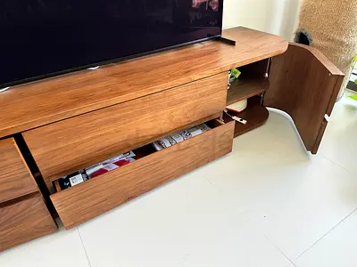 Crate  Barrel Milano 74” Walnut Media Console – Like New (Purchased Feb