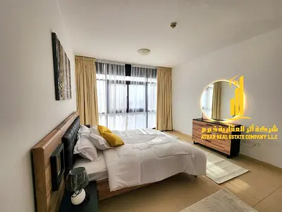 Luxury apartment, first occupancy, one bedroom, living room with balcony. Ajman, Jasmine Towers. available for monthly rent.
