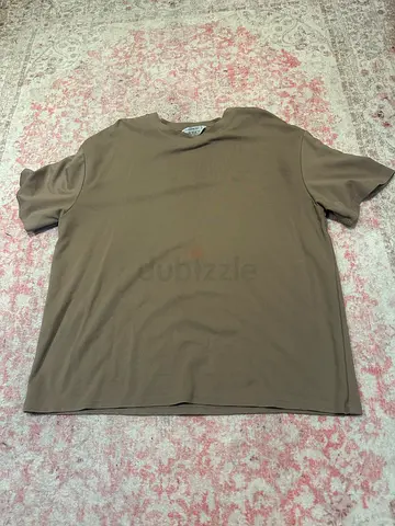 Beige basic short-sleeve crew neck T-shirt - size S UK 8/10