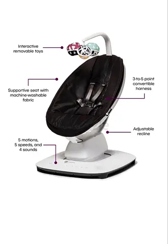 4moms MamaRoo Baby Swing/Rocker - Black, Good Condition