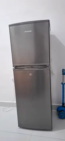 Silver KROME Refrigerator - 2 Door, Good Working Condition