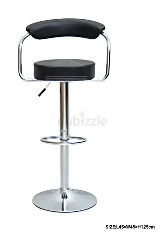 Modern Adjustable Chrome Bar Stool with Backrest