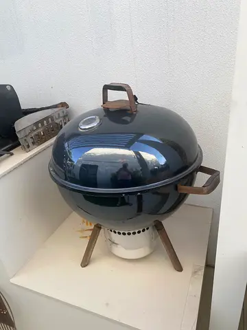 Small Charcoal Kettle Grill with Lid and Thermometer - Used