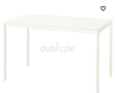 Ikea-Simple White Rectangular Dining/Work Table - 125cmx74cm
