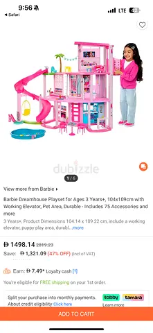 Barbie Dreamhouse Playset with Elevator, Pool and Accessories