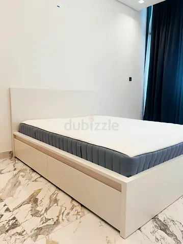 IKEA Malm Double size bed frame with mattress.
