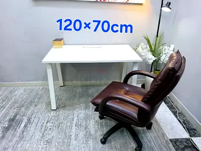 White 120x70cm Office Desk - Minimalist Study Table