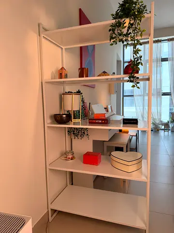 White Open Shelving Unit / Room Divider - Good Condition