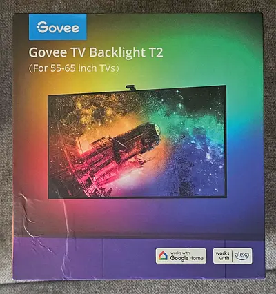 Govee Envisual TV LED Backlight T2 Dual Camera 11.8ft RGBIC Wi-Fi LED Strip Lights for 55-65 inch TV