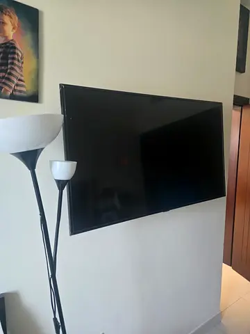 43-inch LED TV mounted on wall - good working condition
