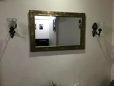 Large Decorative Wall Mirror with Ornate Gold Frame