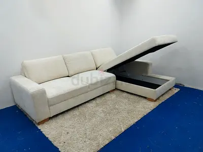 Ikea beige color Sorvallen lshape sofa with storage