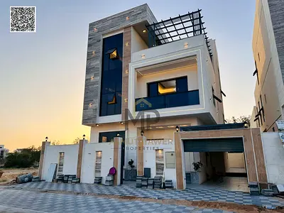 فيلا مودرن فاخرة 6 غرف نوم طابقين وروف شامل رسوم التسجيل والمياه والكهرباء والمكيفات موقع مميز وقريبة من جميع الخدمات جاهزة للسكن
