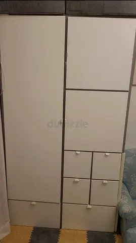 Ikea White multi-compartment wardrobe / storage cabinet - good condition