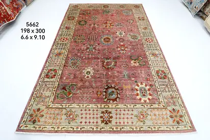2x3 m Authentic Hand-Knotted afghan wool Carpet 198x300 cm living room rug