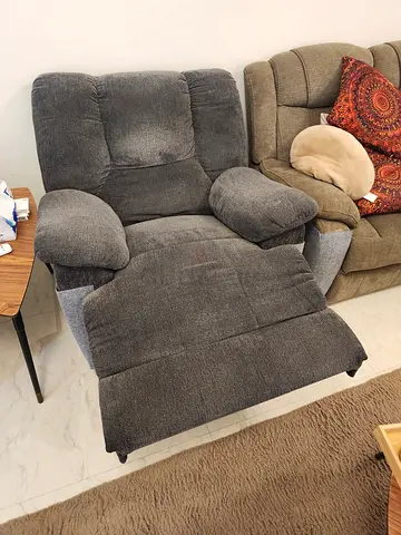 Comfortable gray ( manual) reclining armchair - good condition