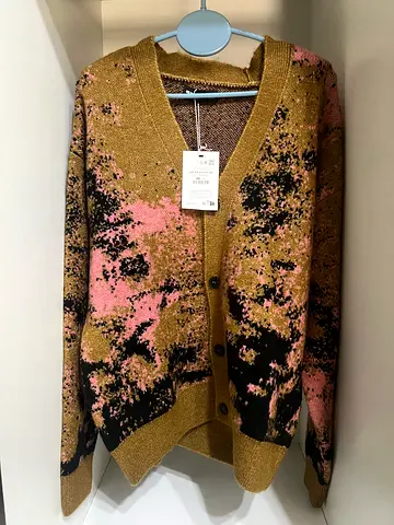 Mens patterned button-up cardigan - size tag attached