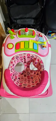 Pink Baby Walker with Activity Tray - Good Condition