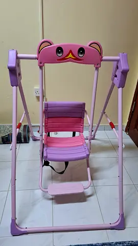 Pink Baby Swing Seat with Safety Belt - 1 month old.