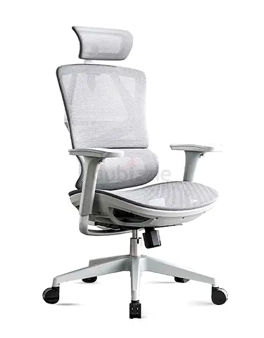 Sihoo M91C - Ergonomic White Mesh Office Chair with Headrest - Perfect Condition