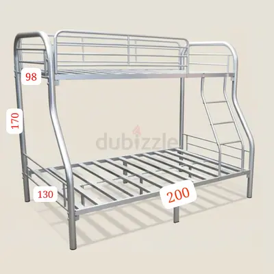 Metal Bunk bed set in silver with 2 mattress