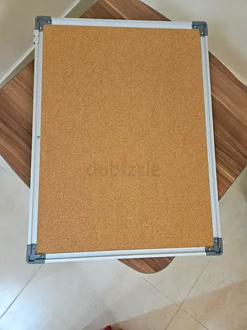 Cork Notice Board with Aluminum Frame - 60x45cm (Good Condition)