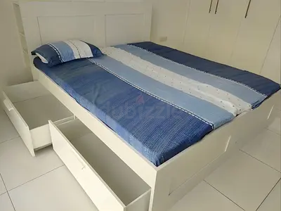 IKEA Brimness KING size bed frame with mattress.