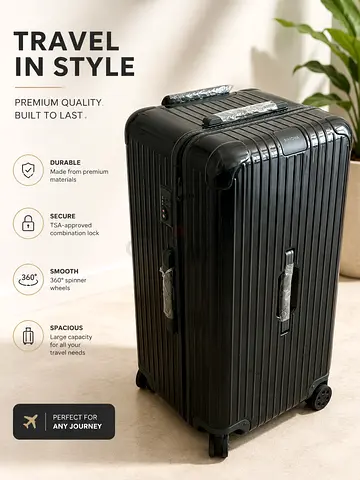 Large Dark Green Rimowa Hard-Shell Spinner Suitcase with TSA Lock