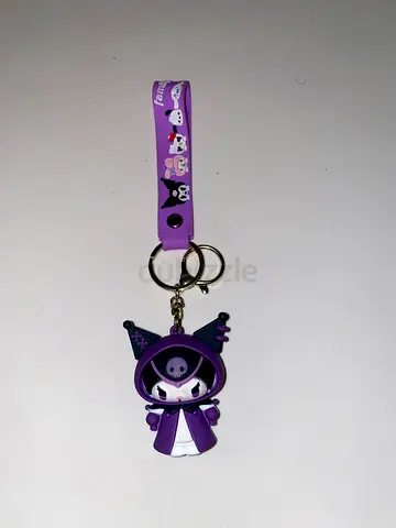 Purple Cute Cartoon Keychain Wrist Strap — New Condition