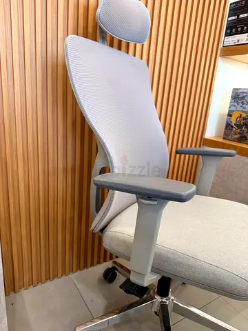 Executive Ergonomic Office Chair with Headrest - Light Grey