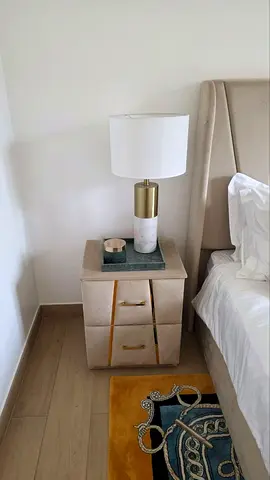Bedside table with lamp