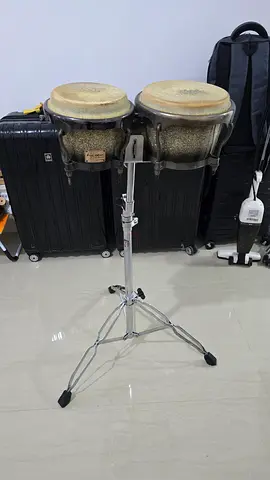 Pair of Conga/Bongo Drums with Stand — Good Condition