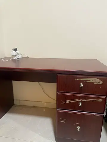 Wooden Desk with Three Drawers