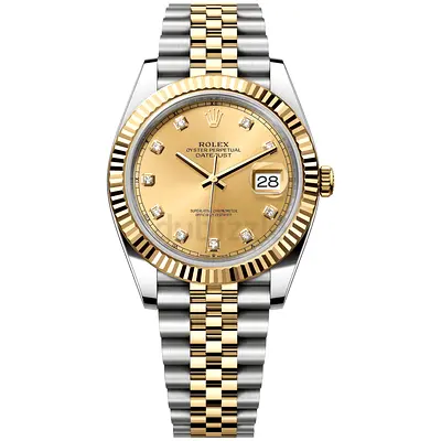 Rolex Datejust Two-Tone Gold  Steel Mens Watch with Diamond Dial (Jubilee)