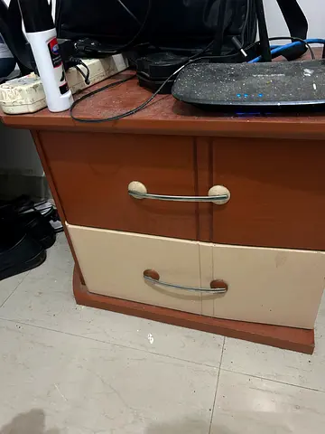 Small Two-Drawer Wooden Bedside Table/Nightstand - Good Condition