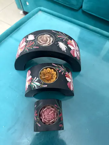 Floral Decorative Candle Holder Set